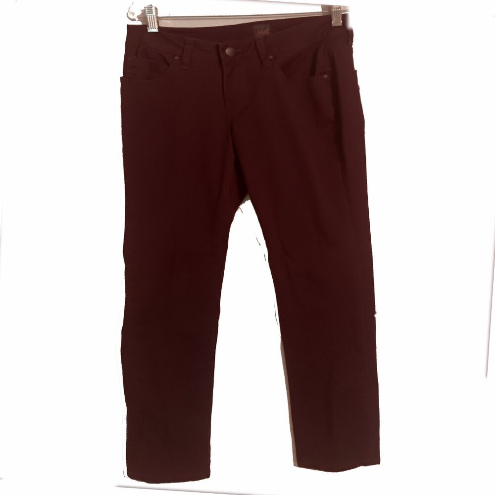 Jag Burgundy Low Rise Slim Leg Size 2